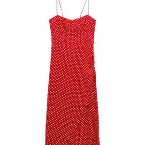 Red polka dot corset style dress XS (like new)